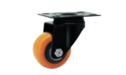 Rodajas giratorias con placa, llanta naranja, c/balero IEFESA