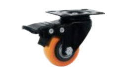 Rodajas giratorias con freno, c/placa, llanta naranja, c/balero IEFPNNAFRE2-1 1/2