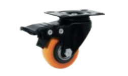 Rodajas giratorias con freno, c/placa, llanta naranja, c/balero IEFPNNAFRE3-2 1/2