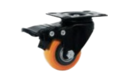Rodajas giratorias con freno, c/placa, llanta naranja, c/balero IEFPNNAFRE3-3
