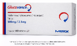 Metformina, glibenclamida 500 mg/ 2.5 mg Caja con 60 tabletas