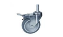 Rodajas giratorias con freno, c/placa, c/tornilo, llanta gris IEFPGGRISTERTOFR2 2