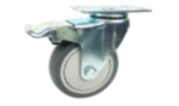 Rodajas giratorias con freno, c/placa, llanta gris IEFRGF02 - 3