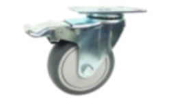 Rodajas giratorias con freno, c/placa, llanta gris IEFRGF02 - 4