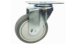 Rodajas giratorias sin freno, c/placa, llanta gris IEFRGSF03 - 4