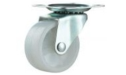 Rodajas giratorias sin freno, c/placa, llanta blanca IEFRGB01 - 1 1/2