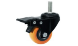 Rodajas negras giratorias con freno, c/tornillo, rueda naranja IEFRGSFTN01 - 2