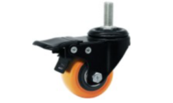 Rodajas negras giratorias con freno, c/tornillo, rueda naranja IEFRGSFTN01 - 3