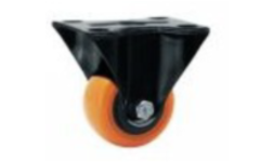 Rodajas negras fijas sin freno, c/placa, rueda naranja IEFRFN03 - 1.5