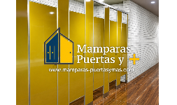 Mamparas al piso con refuerzo de lamina de acero porcelanizado negro
