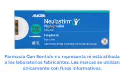 Pegfilgrastim (Neulastim) Solución inyectable 6 mg/ 0.6 mL