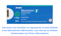 Pegfilgrastim 6 mg/ 0.6 mL Jeringa prellenada Costo de