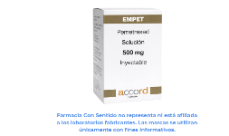 Pemetrexed disódico 500 mg Solución inyectable