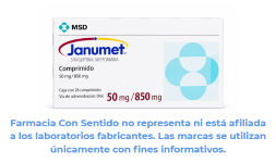 Sitagliptina, metformina 50 mg/850 mg Caja con 28 comprimidos Genérico