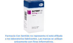 Sunitinib en cápsulas de 12.5 mg Caja con 28 cápsulas En México