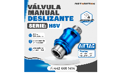 Válvula manual deslizante de aire neumática HSV marca AirTAC con cuerpo metálico y conectores roscados