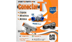 Conector Tipo T Neumático Instantáneo Strokmatic para Distribución de Aire en Industria Automotriz