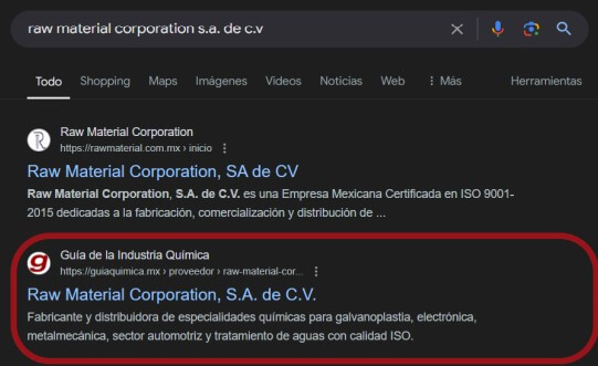 Busquedas Guía Química google